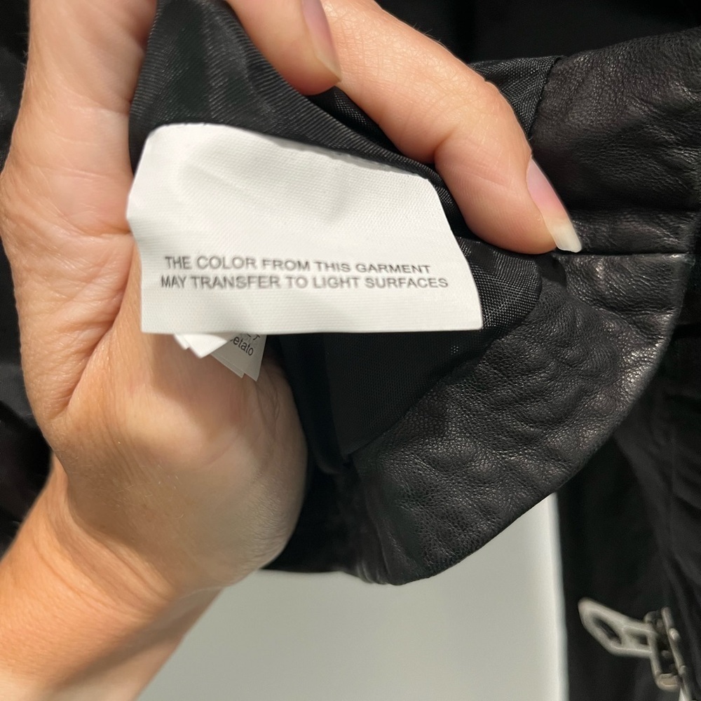 Madewell The Washed Leather Motorcycle Jacket in true black buttery soft XXS NEW - Picture 17 of 17